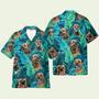 Border Terrier In Tropical Green Leaves Hawaiian Shirt