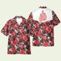 Boxing Gloves Red Flower Pattern Hawaiian Shirt