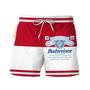 Budweiser Red And White Basic Swim Trunks