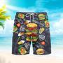 Burger House Loves Food Beach Shorts For Men