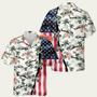 California Highway Patrol Airbus Helicopter Us Army Flag Hawaiian Shirt