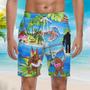 Camping Amazing Bigfoot Blue Beach Shorts For Men