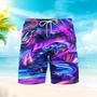 Car Neon Rave Colorful Car Racing Colorful Swim Trunks With Mesh Lining For Men