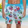 Christmas Shark Blue Beach Shorts For Men