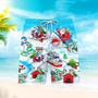 Christmas Shark Blue Beach Shorts For Men