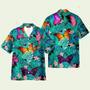 Colorful Butterfly Tropical Leaves Pattern Hawaiian Shirt