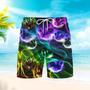 Colorful Light Cat Beach Shorts For Men