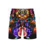 Colorful Neon Flame Guitar Beach Shorts For Men