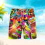 Colorful Parrots Neon Beach Shorts For Men