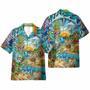 Colorful Pineapple Skull Beach Hawaiian Shirt