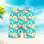 Colorful Pineapples Blue Beach Shorts For Men