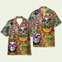 Colorful Skull Mushroom Hippie Hawaiian Shirt