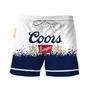 Coors Banquet White Blue Basic Swim Trunks