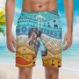 Dachshund Dog Loves Mom Polynesian Beach Shorts For Men