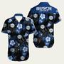 Dark Busch Light Beer Floral Hawaiian Shirt