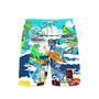 Dinosaur Surfing Wave Summer Beach Shorts For Men