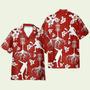 Disc Golf Tree Hibiscus Red Pattern Hawaiian Shirt