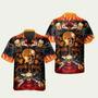 Electric Guitar Skull Alohaacoustic Electric Bass Hawaiian Shirt