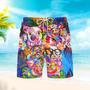 Farm Pig Colorful Awesome Abstract Beach Shorts For Men