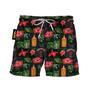 Fireball Tropical Hibiscus Flower Swim Trunks