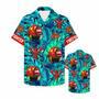 Firefighter Helmet Tropical Pattern Hawaiian Shirt