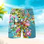 Flamingo Florida Beach Summer Party Colorful Beach Shorts For Men