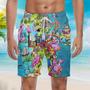 Flamingo Florida Beach Summer Party Colorful Beach Shorts For Men