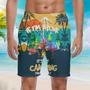 Flamingo If I'm Drunk It's My Camping Friend's Fault Funny Beach Shorts For Men