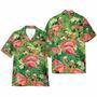 Flamingo In Tropical Green Leaves Hawaiian Shirt