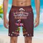 Flamingo Obsessive Coffee Count Me Beach Shorts For Men