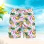 Flamingo With Summer Fruits Beach Shorts For Men