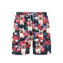 French Bulldog Holding Flag USA On Red Rose Tropical Beach Shorts For Men