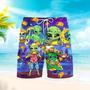 Funny Aliens Eat Tacos On Their Planet Beach Shorts For Men