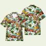 Funny Bear Surfing Hippie Bus And Palm Tree Pattern Hawaiian Shirt