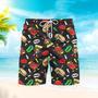 Funny Hot Dog Slice Pizza Beach Shorts For Men