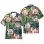 Funny Pig In Tropical Green Leaves Hawaiian Shirt