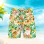 Funny Pomeranian Dog Pineapple Tropical Beach Shorts For Men