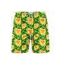 Ginger Cat In Clover Patrick Pattern Yellow And Green Beach Shorts For Men