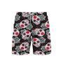 Gothic Sugar Skull Roses Halloween Pattern Beach Shorts For Men