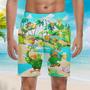 Green Parrot Drink Beer Oktoberfest Beach Shorts For Men