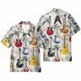 Guitar Tropical Vintage Leaves Pattern Hawaiian Shirt