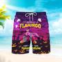 Halloween I’m Really A Flamingo Ghost Pumpkin Beach Shorts For Men