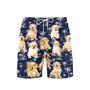 Happy Puppy Dog Palm Tree Beach Shorts For Men