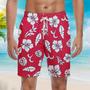 Hibicus Flowers Pattern Beach Shorts For Men