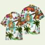 Hippie Camping Sloth Surfing Summer Beach Hawaiian Shirt