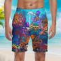 Hippie Octopus Love Music Beach Shorts For Men