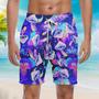 Hippie Psychedelic Trippy Colorful Beach Shorts For Men