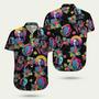 Horror Movie Characters Tropical Floral Hawaiian Shirt