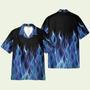 Hot Rod Car Blue Flame Pattern Hawaiian Shirt