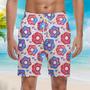 Independence Day Of July Donuts America Patriotic Beach Shorts For Men